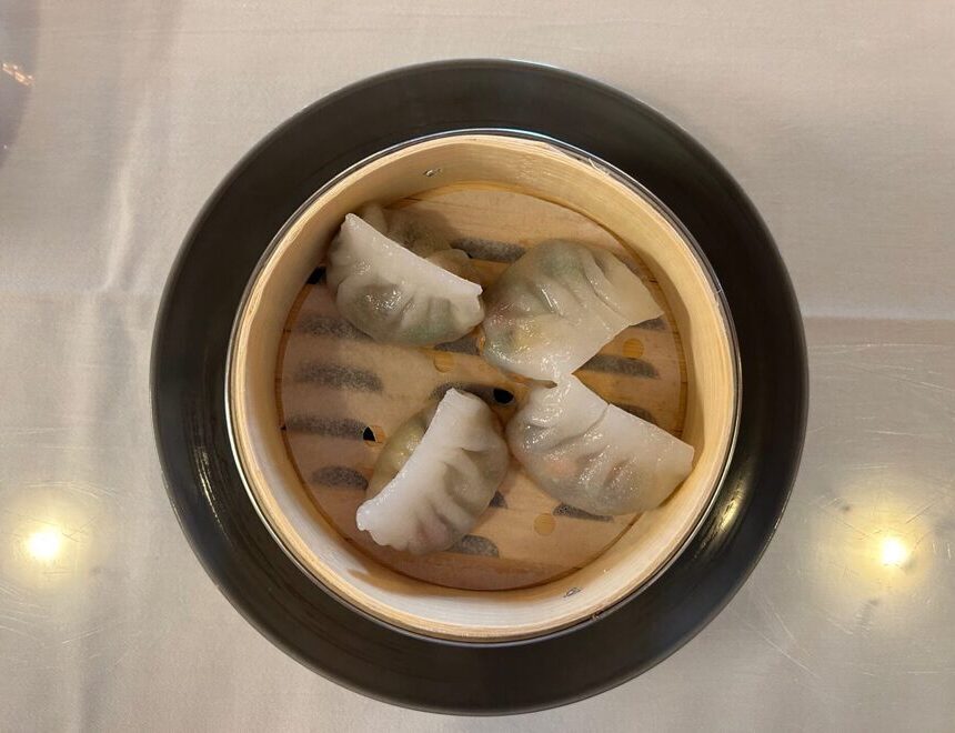 108 素潮州粉果 | Gedämpfte Dumplings (4 Stk)  | vegetarisch: mit Schnittlauch, Yambohnen, Erdnüssen | 18.50